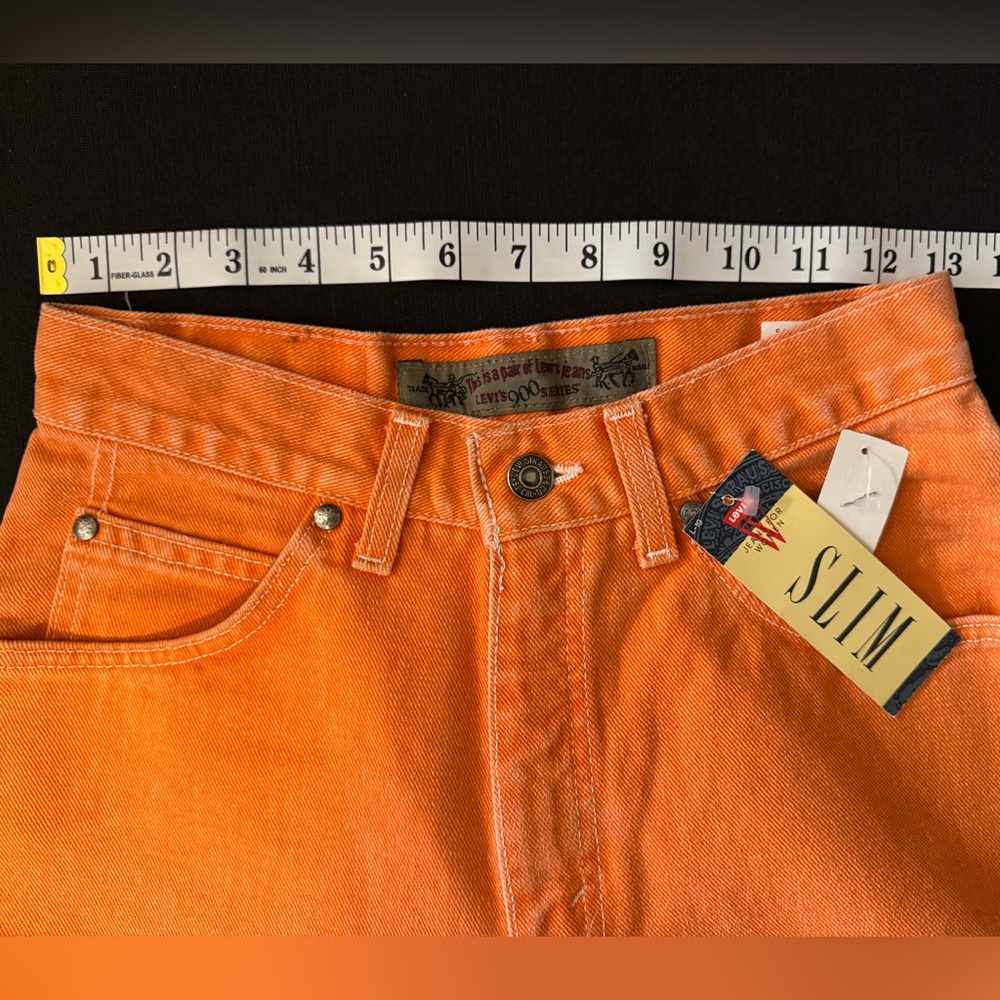 NWT VINTAGE Levi’s 900 Series SLIM Orange Jeans Women’s size 5 Jeans - Picture 3 of 12